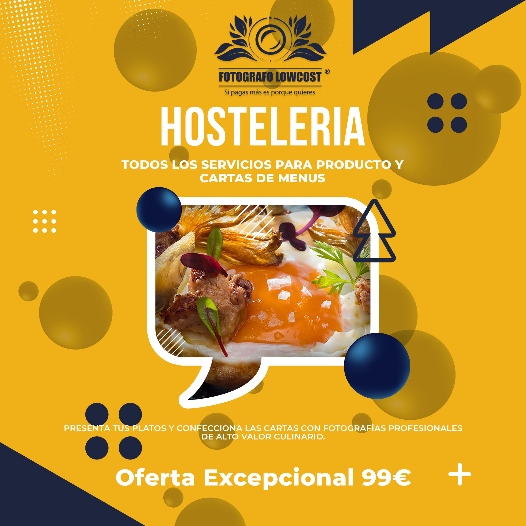fotografo en fotografía gastronomica, cartas y menus para hostelería y restauración Monesterio 